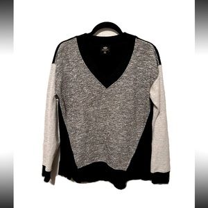 Jones New York Sport Gray Black Pullover Sweat Shirt Oversized Womens US M